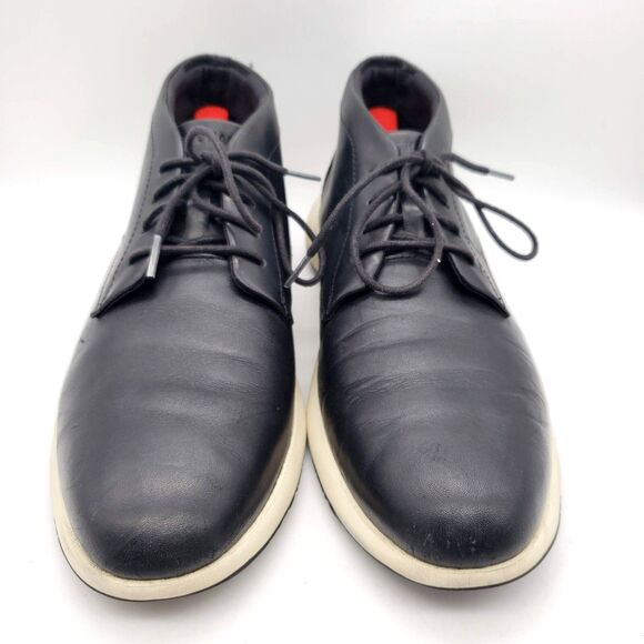 Cole Haan Shoes Men's 11 Grand Troy Chukka Boots Black/Ivory C33195 Dress Shoe - Picture 4 of 9